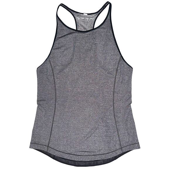 Lululemon Time To Sweat Heathered Black Grey My Race My Pace Tank Top Size 6 - Picture 2 of 11